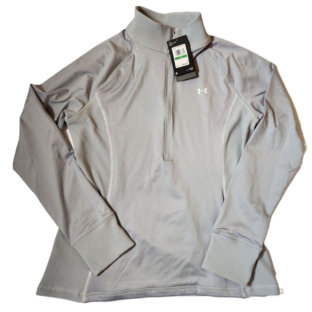 Under Armour Fitted Half‑Zip Women’s Large Long Sleeve Thumb Holes